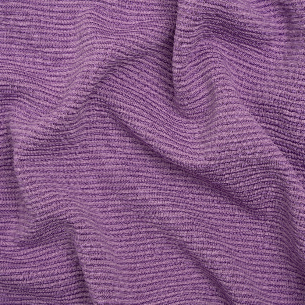 Stretch Knit Jacquard by Mara Hoffman - Lavender and Lilac Ribbed Candy Stripes - Designer Deadstock - Joann Fabrics