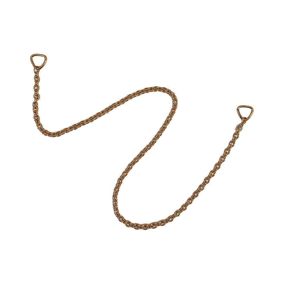 Gold Textured Chain Purse Strap with Triangular Rings - 16