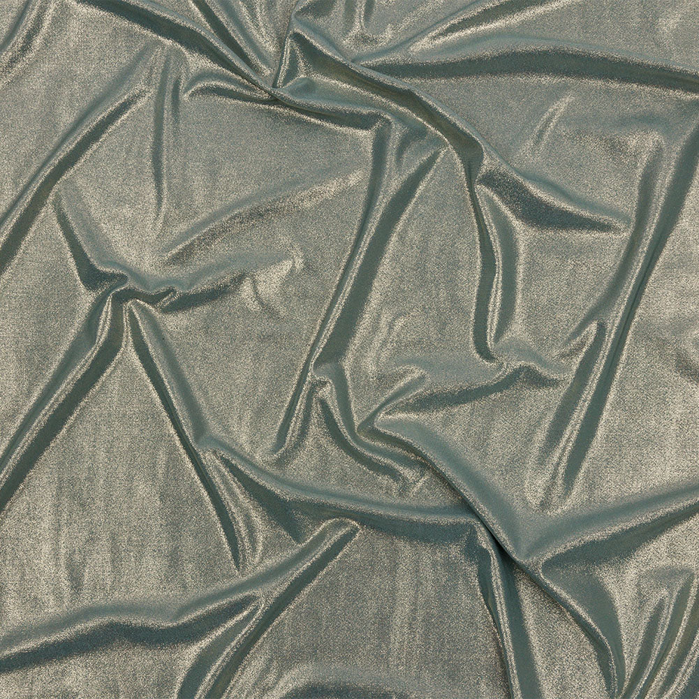Polyester Interlock Knit with Gold Foiling - Sagebrush Green - Oriana Collection - Joann Fabrics