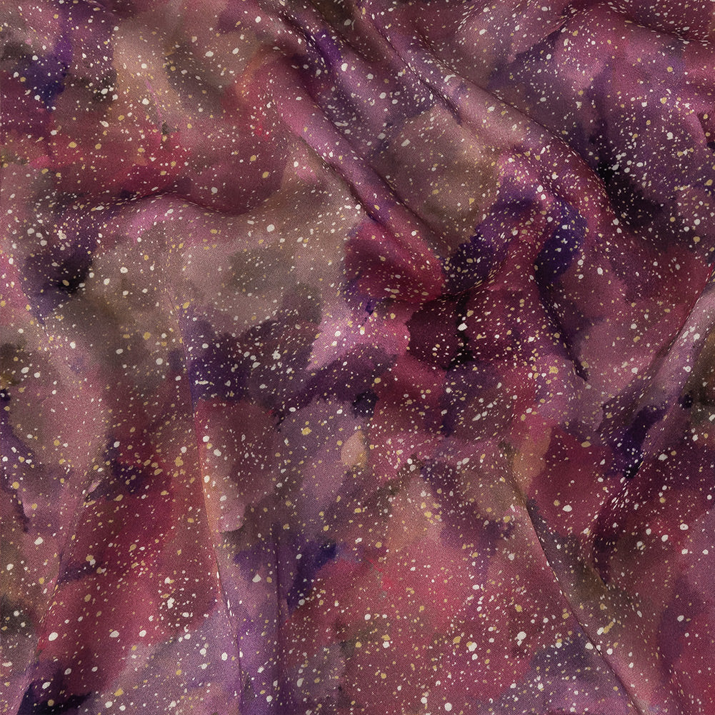 Rayon Challis - Pink, Purple and White Abstract - Hope Spotted Print - Mood Exclusive Wisteria Collection - Joann Fabrics
