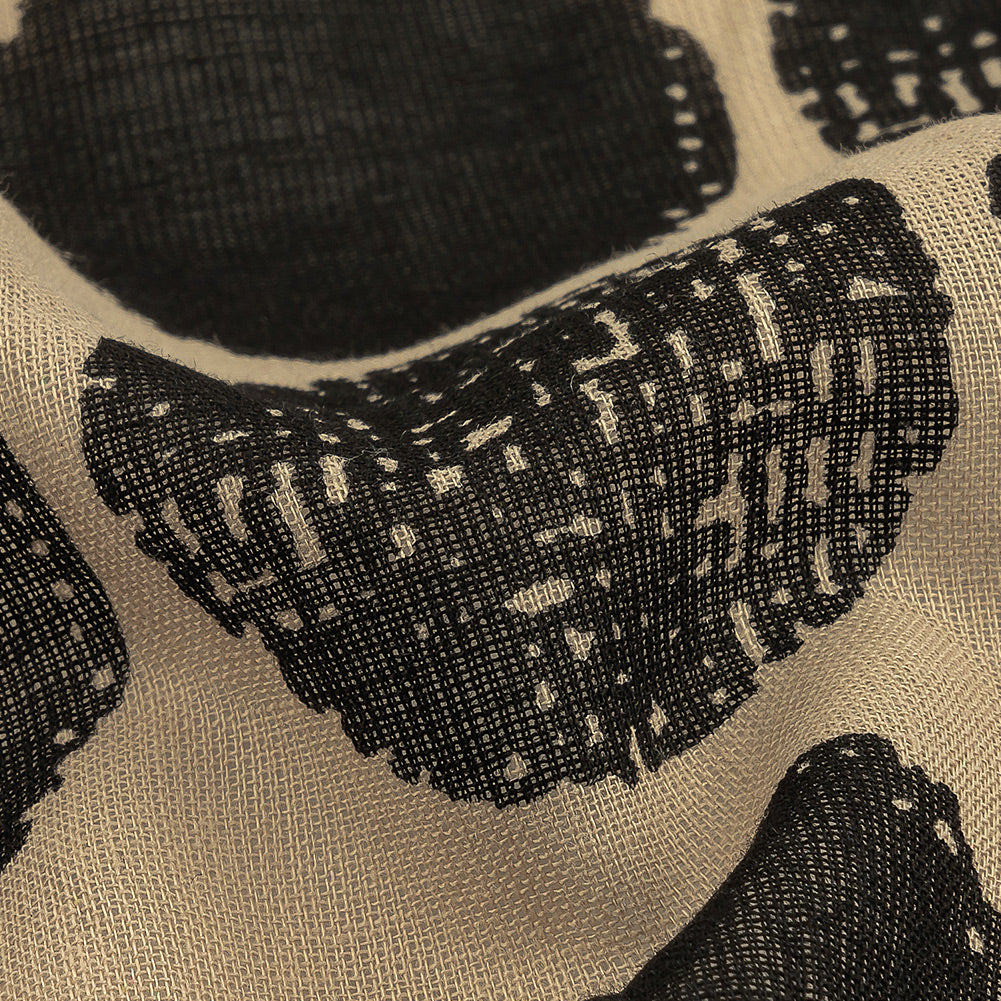 Tocca Beige and After Dark Distressed Circles Cotton Voile - Joann Fabrics