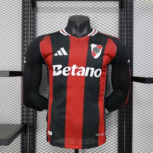 2025/2026 Long Sleeve  Player Version River Plate Away Football Jersey 1:1 Thai Quality