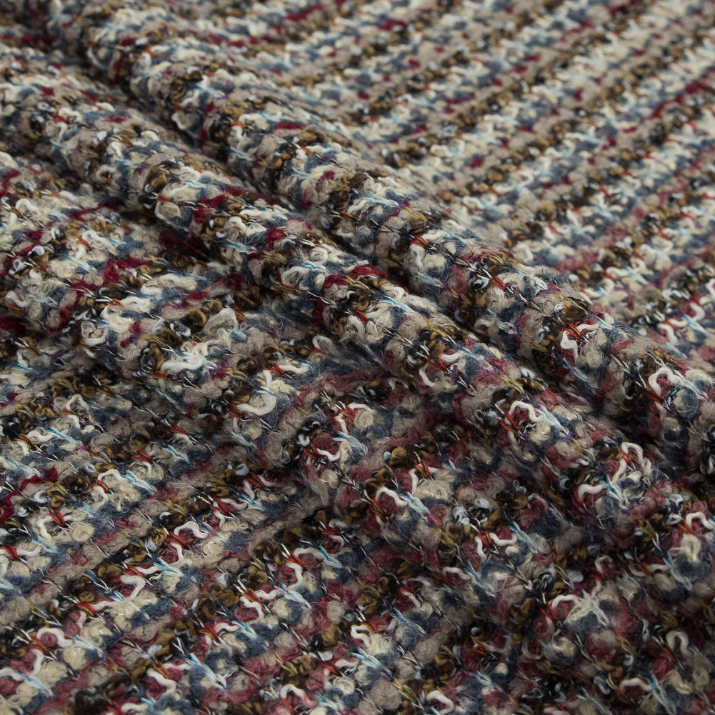 Italian Beige, Red and Slate Chunky Wool Knit - Joann Fabrics