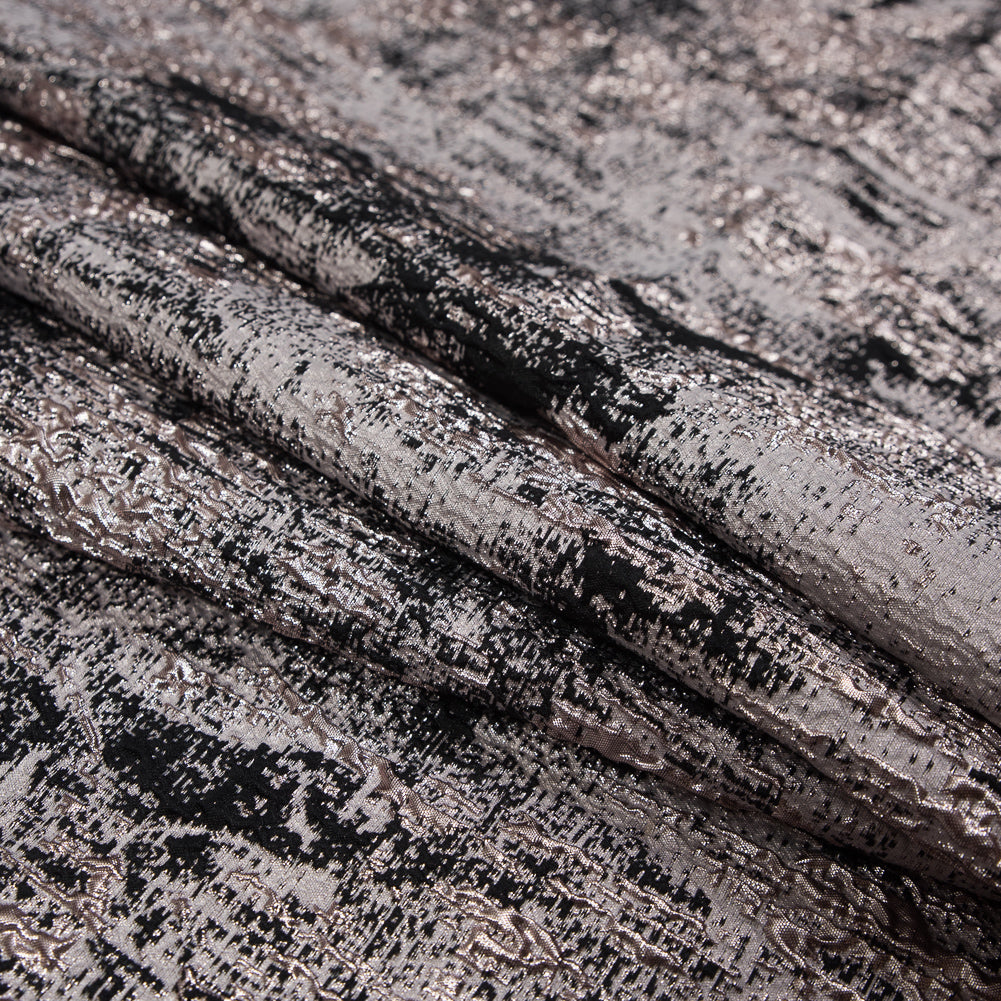 Black and Rose Gold Luxury Abstract Metallic Brocade - Joann Fabrics
