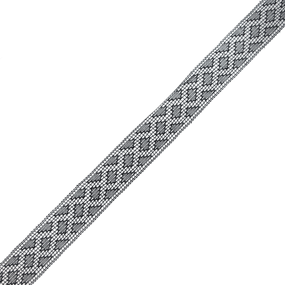 Black European Cotton Crochet Lace Trim - 1