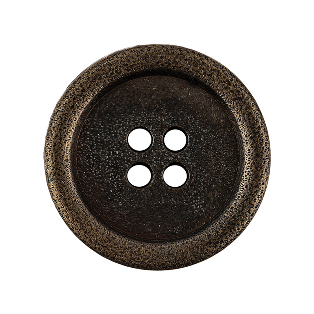 Italian Bronze Shallow Plate 4-Hole Metal Look Coat Button - 44L/28mm - Joann Fabrics