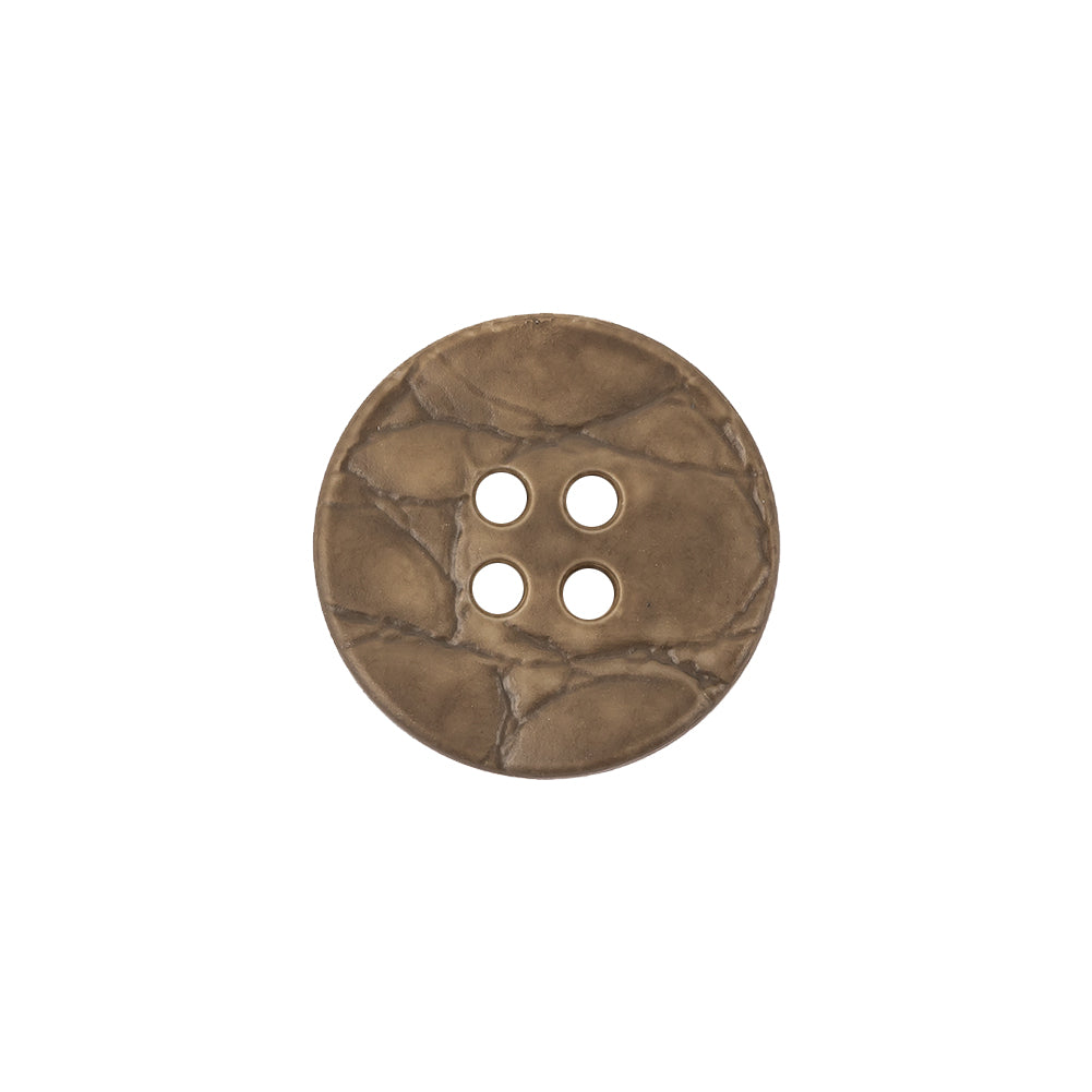 Italian Matte Khaki Abstract Molded 4-Hole Faux Leather Button - 28L/18mm - Joann Fabrics