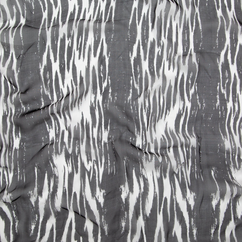 Black and White Abstract Silk Chiffon - Joann Fabrics