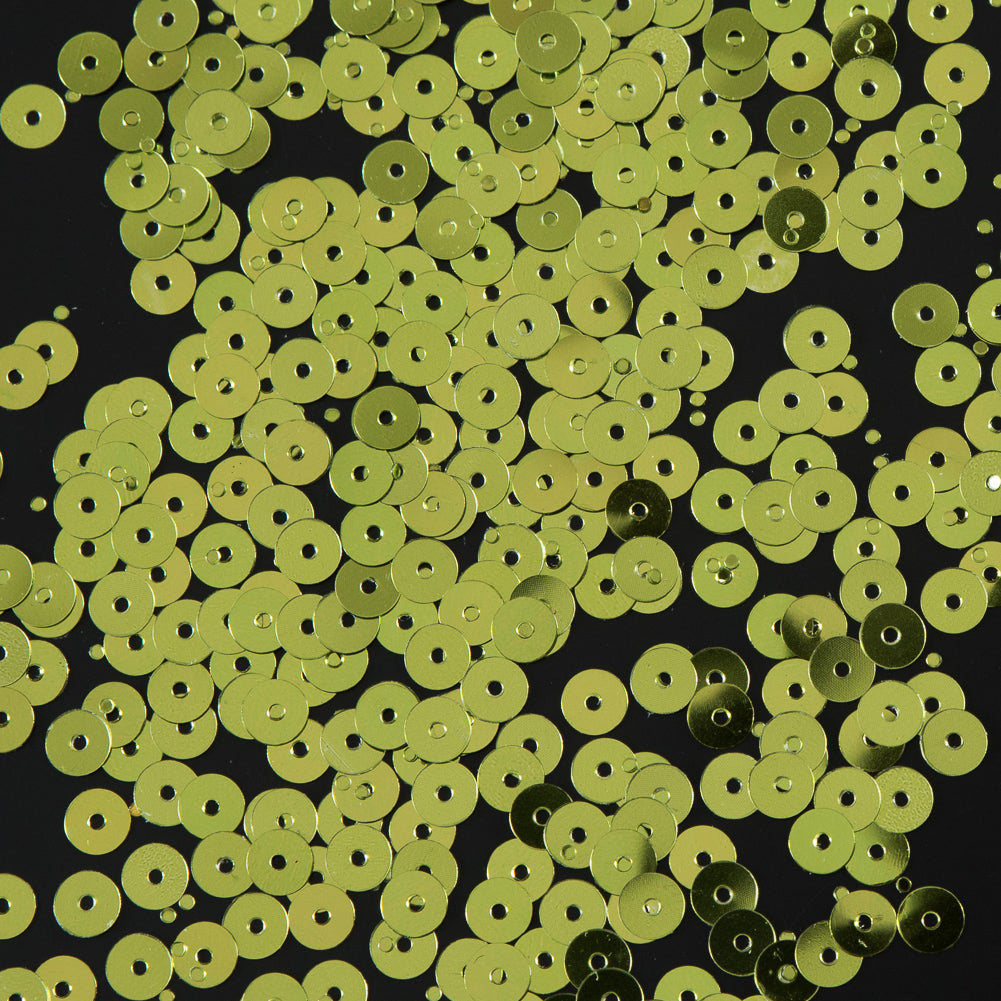 Bag of Lime Color Loose Sequins with Silver Back - 5mm - Joann Fabrics