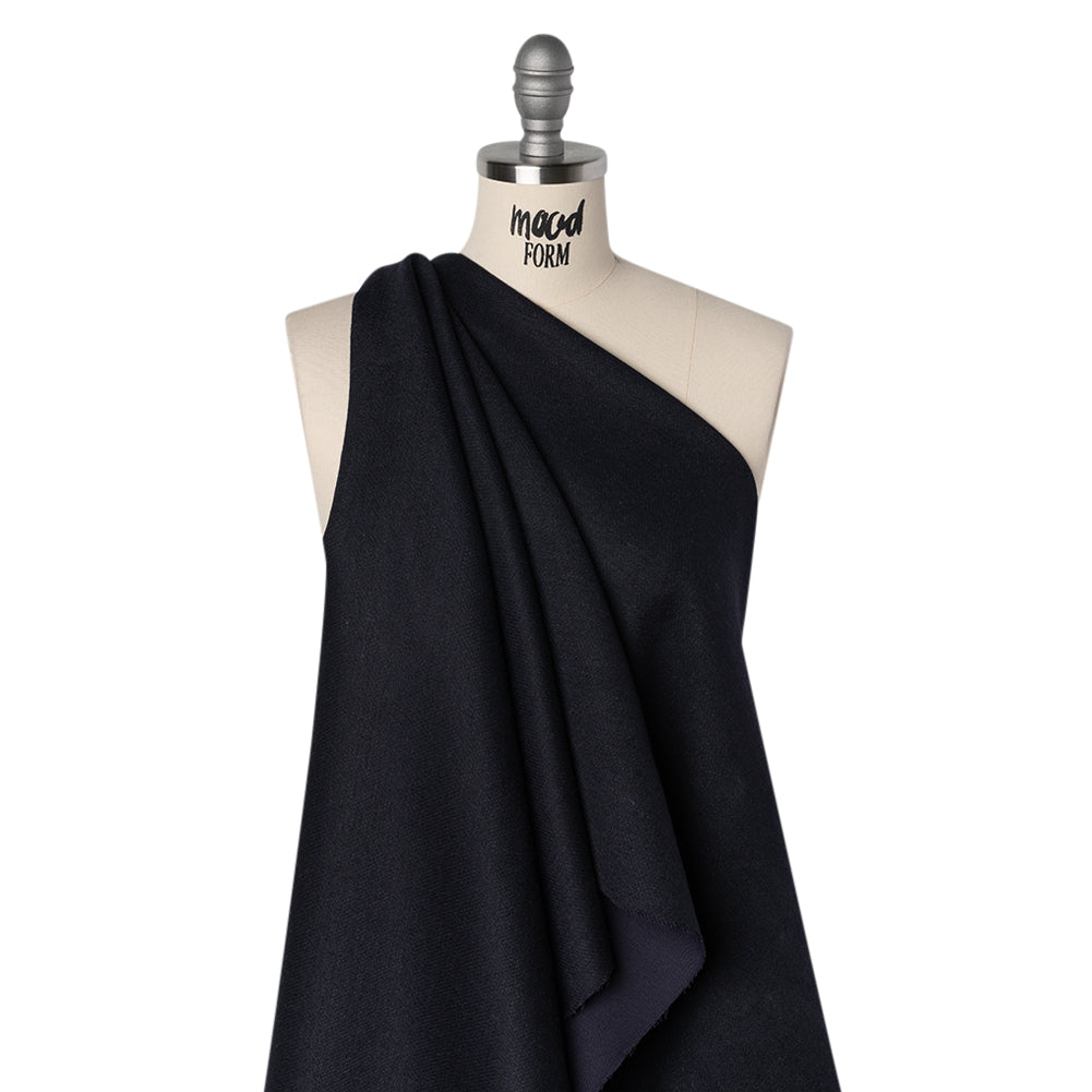 Stretch Blended Virgin Wool and Recycled Polyester Twill Coating - Navy Blue - Famous Australian Designer Deadstock - Joann Fabrics