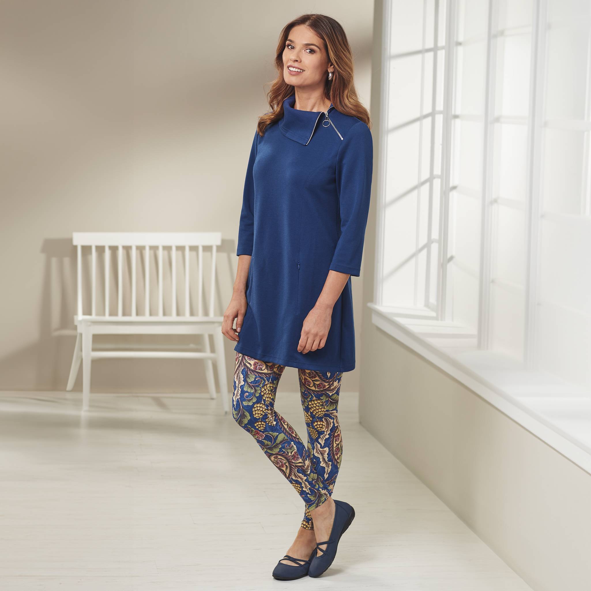 Floral Filigree Brushed Leggings - Northstyle Catalog