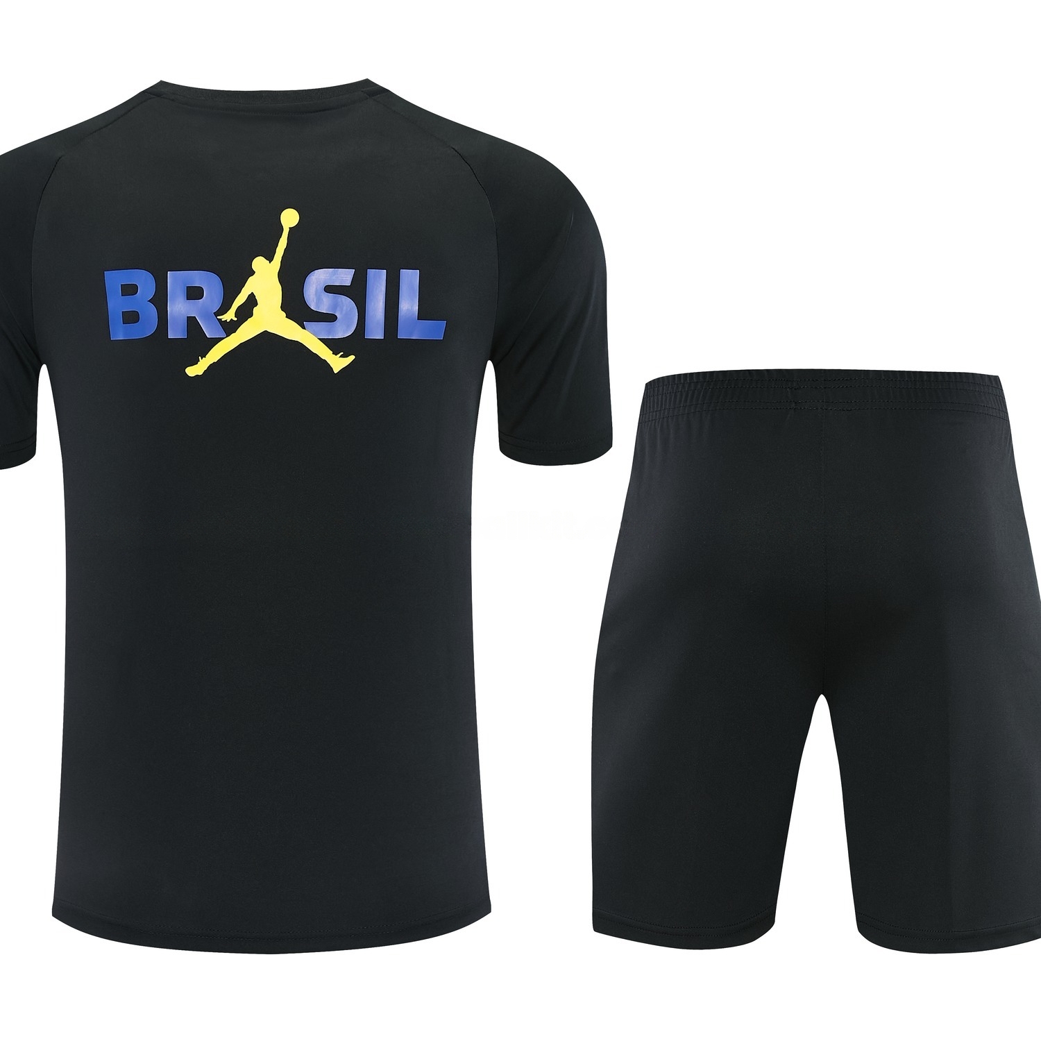 Brazil 2026 Short-Sleeve Training Set - Black Top & Black Shorts - UnitedFutballJersey