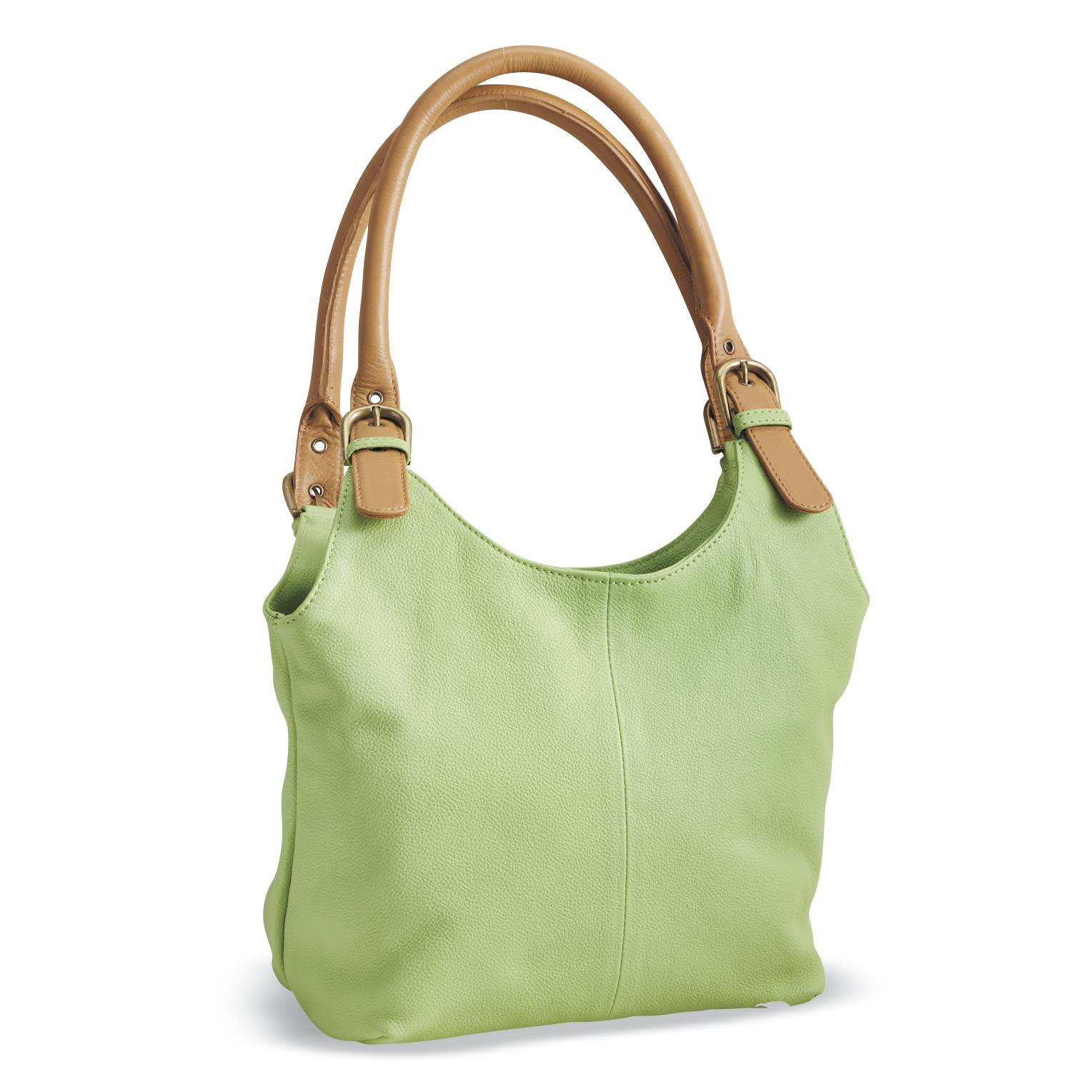 Rich Leather Buckle Tote, Rolled Handles, Fully Lined - Northstyle Catalog