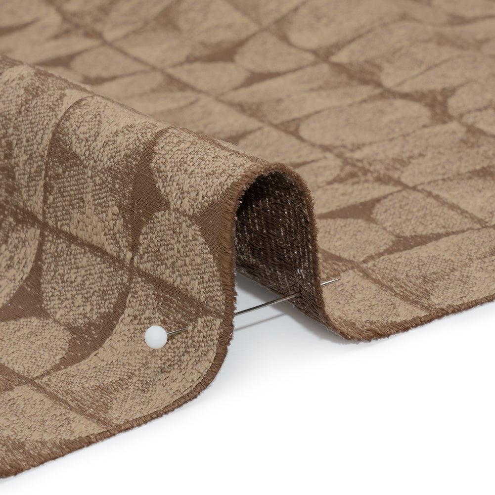 Circles and Slices Recycled Polyester and Cotton Drapery Jacquard - Rosewood - British Imported - Joann Fabrics