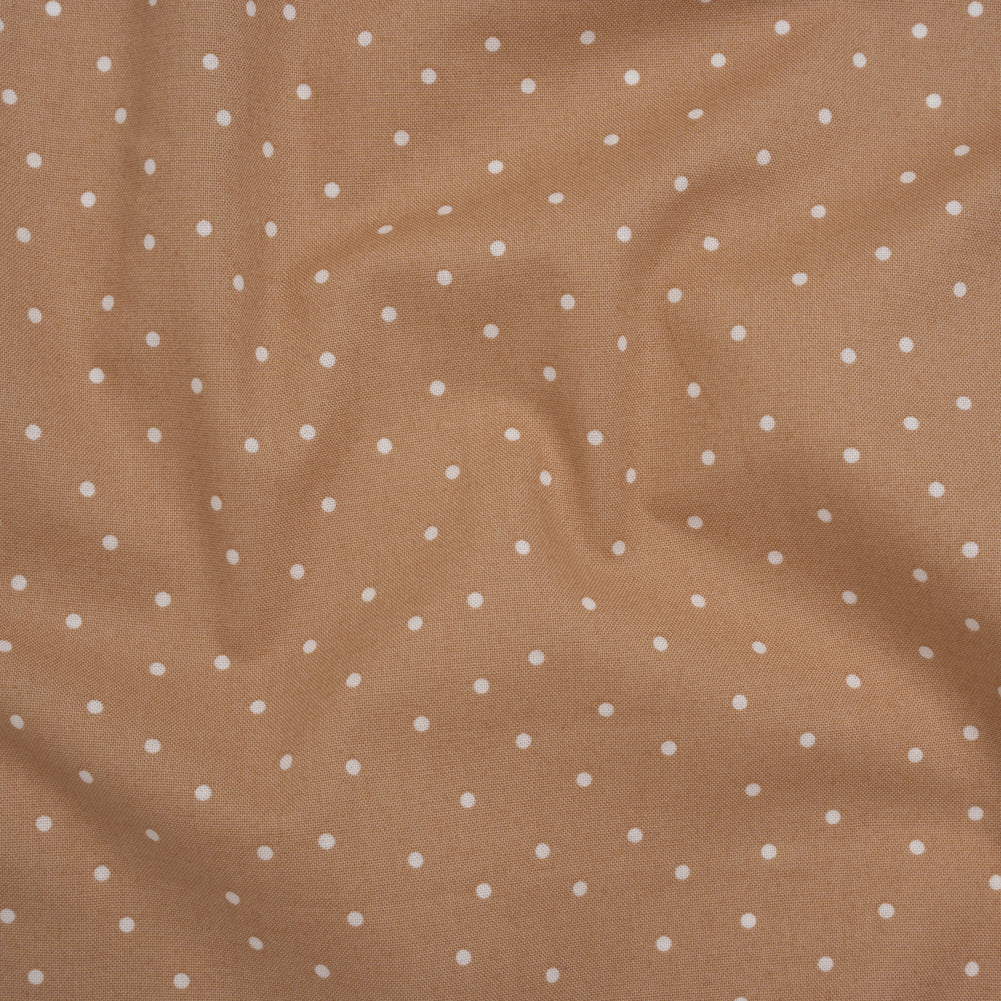 Printed Quilting Cotton by Ghazal Razavi for FIGO Studio - Caramel Polka Dots - Nest Collection - Joann Fabrics