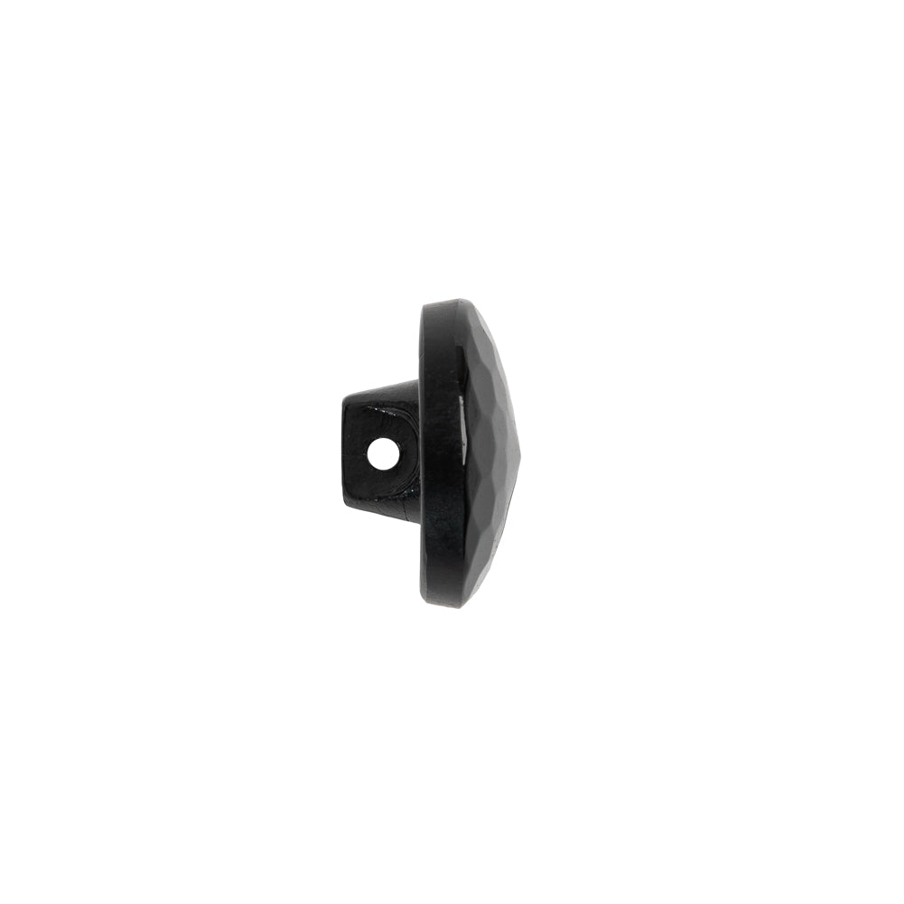 Glass Shank Back Button - Black Honeycomb Faceted - 20L/12.5mm - Joann Fabrics