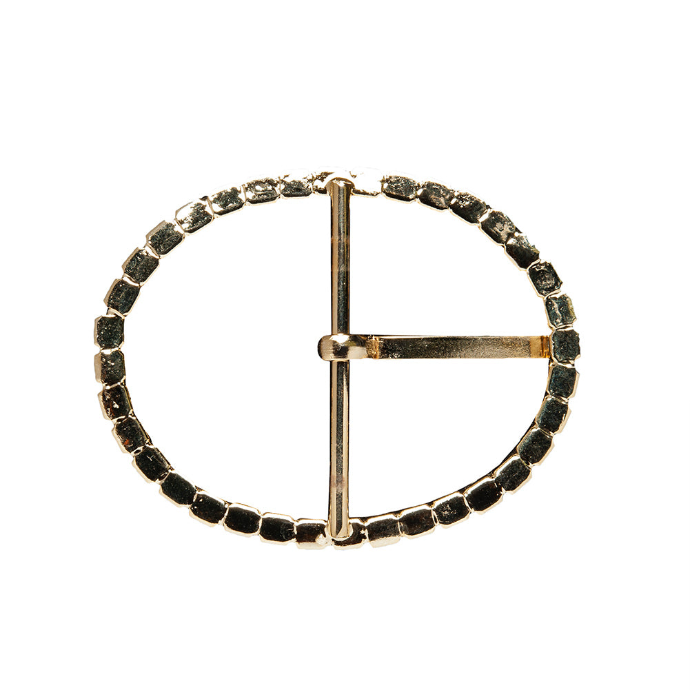 Swarovski Crystal and Gold Oval Rhinestone Buckle - 1.875