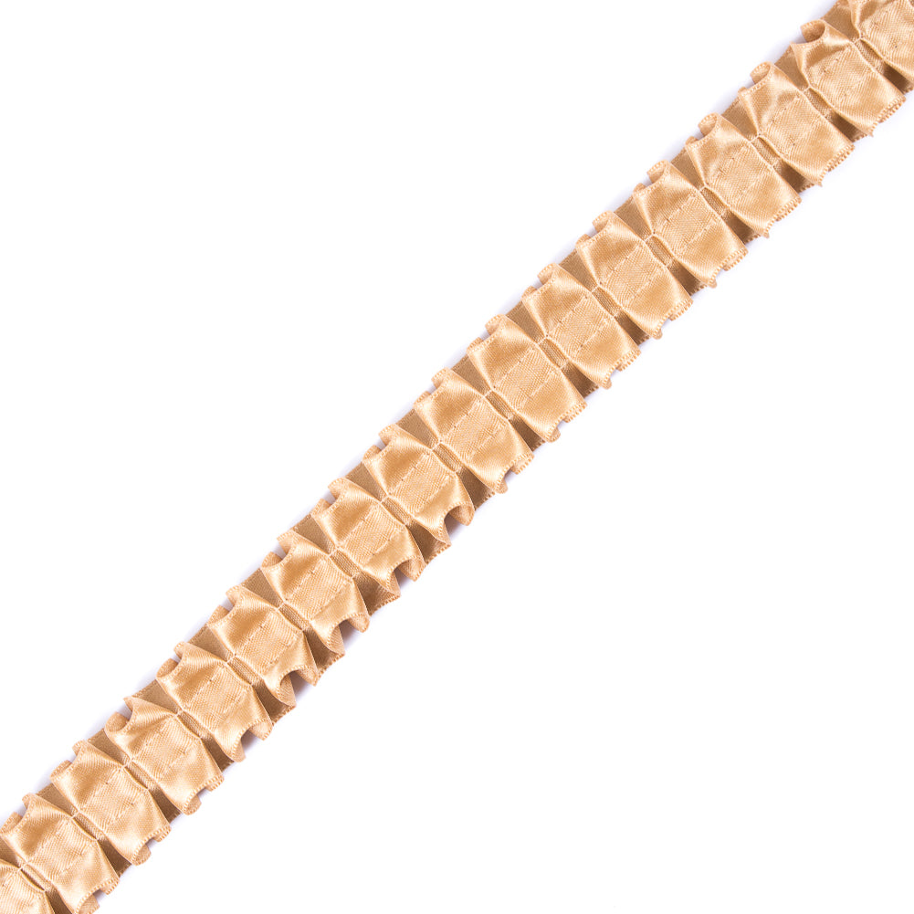 Italian Light Gold Box Pleated Trimming - 1