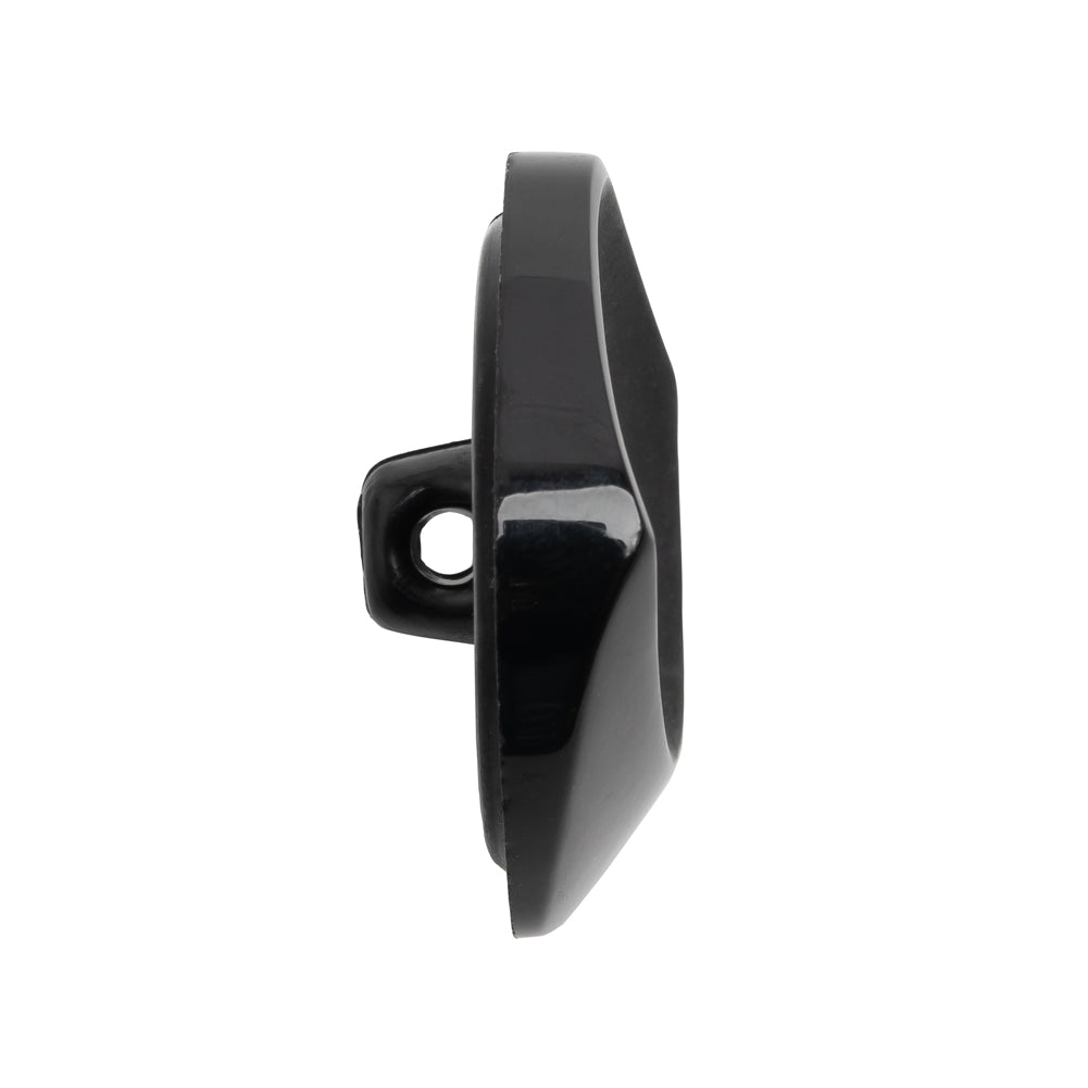 Square Plastic Shank Back Button - Black Partial Matte Abstract - 44L/28mm - Joann Fabrics