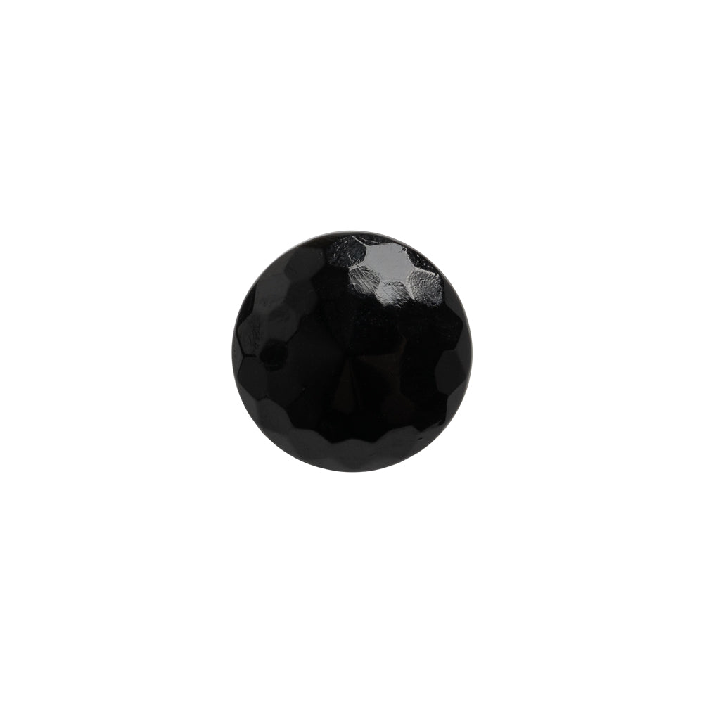 Glass Shank Back Button - Black Honeycomb Faceted - 20L/12.5mm - Joann Fabrics
