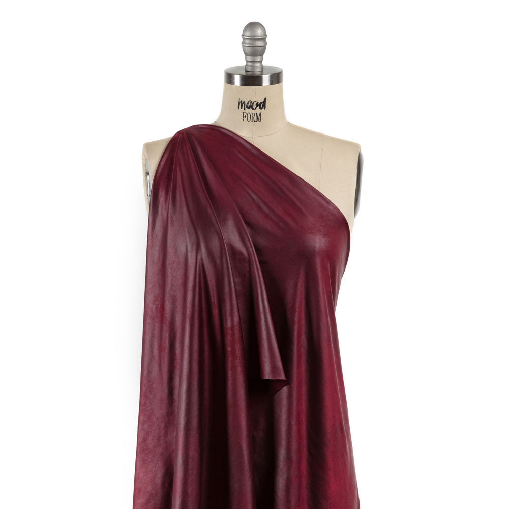 Faux Leather Foil Stretch Polyester Knit - Wine Cloud Textured - Vanessa Collection - Joann Fabrics