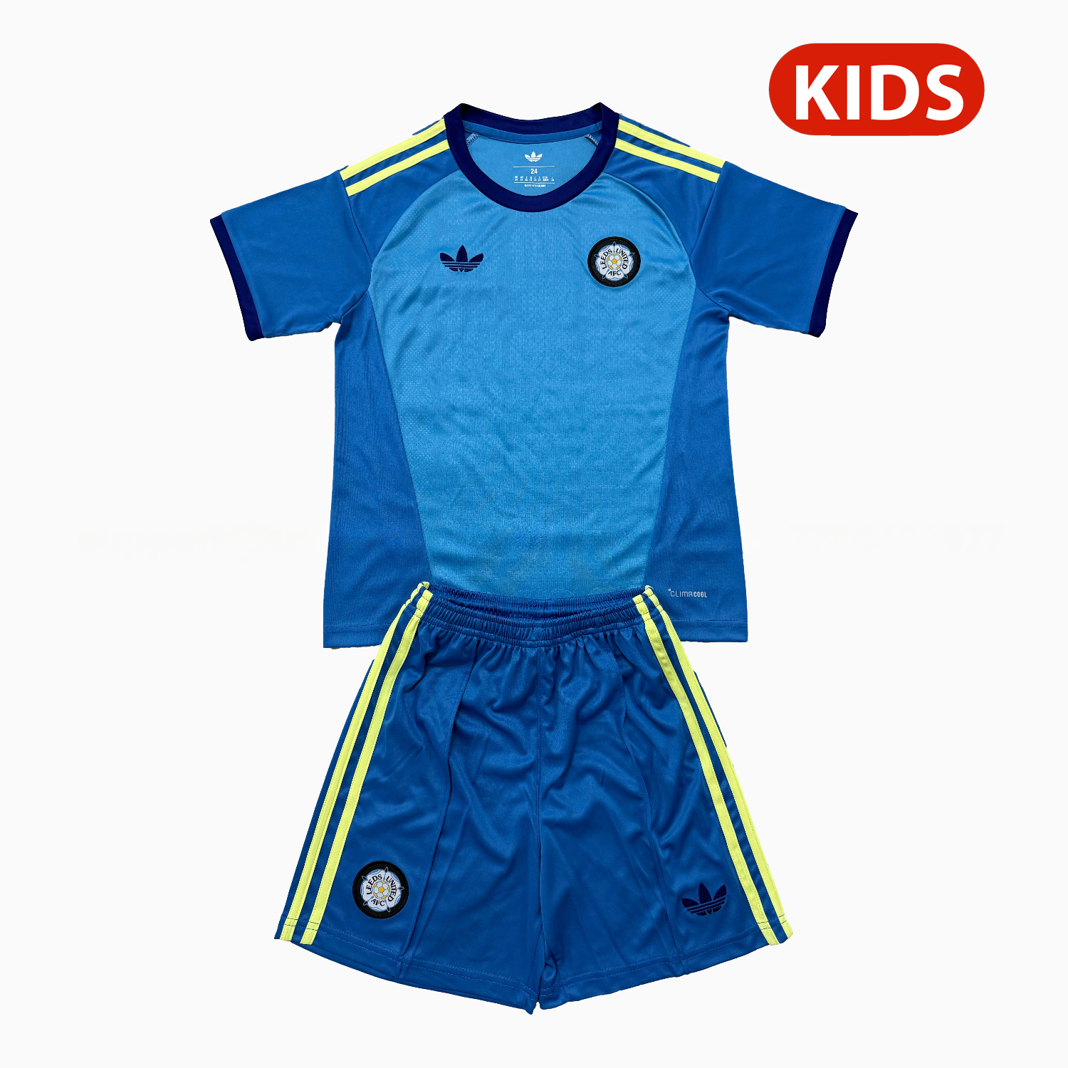 Leeds United 26-27 Blue Goalkeeper Kids Kit - UnitedFutballJersey