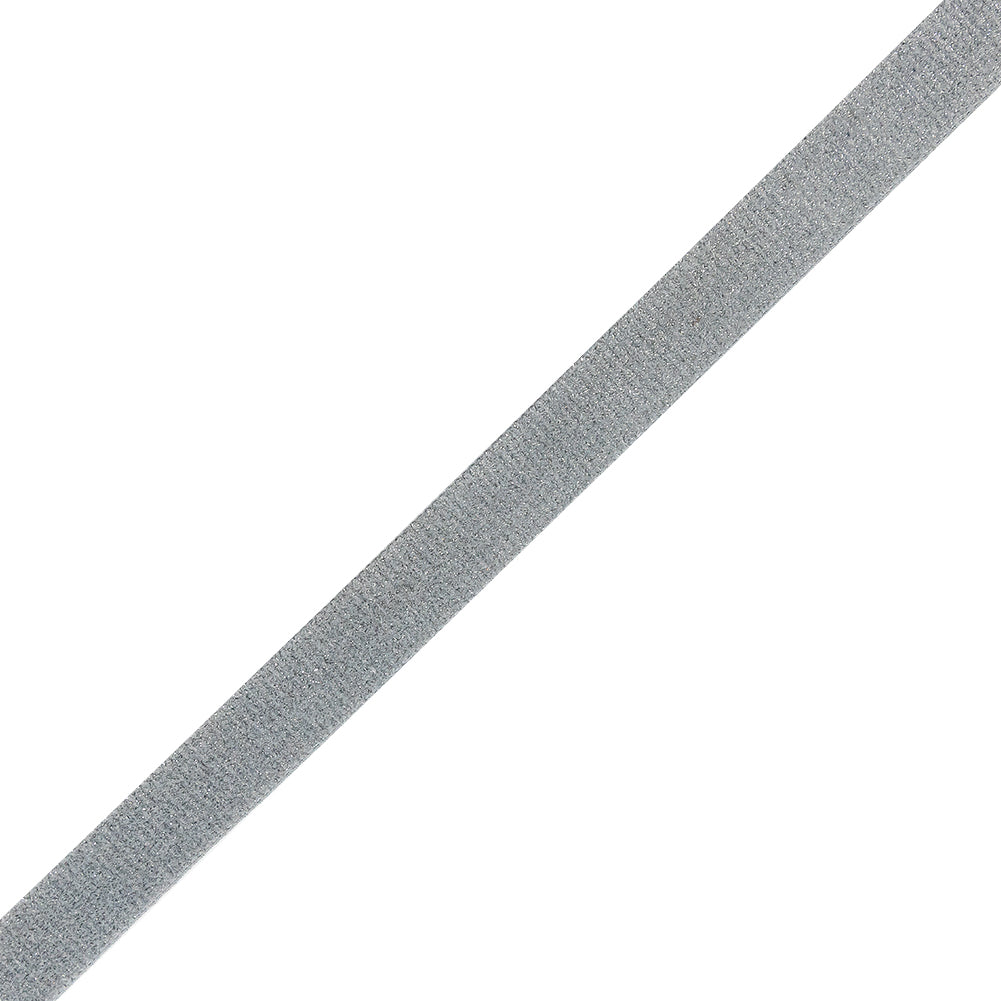 Gray and Silver Glitter Velvet Ribbon - 0.75