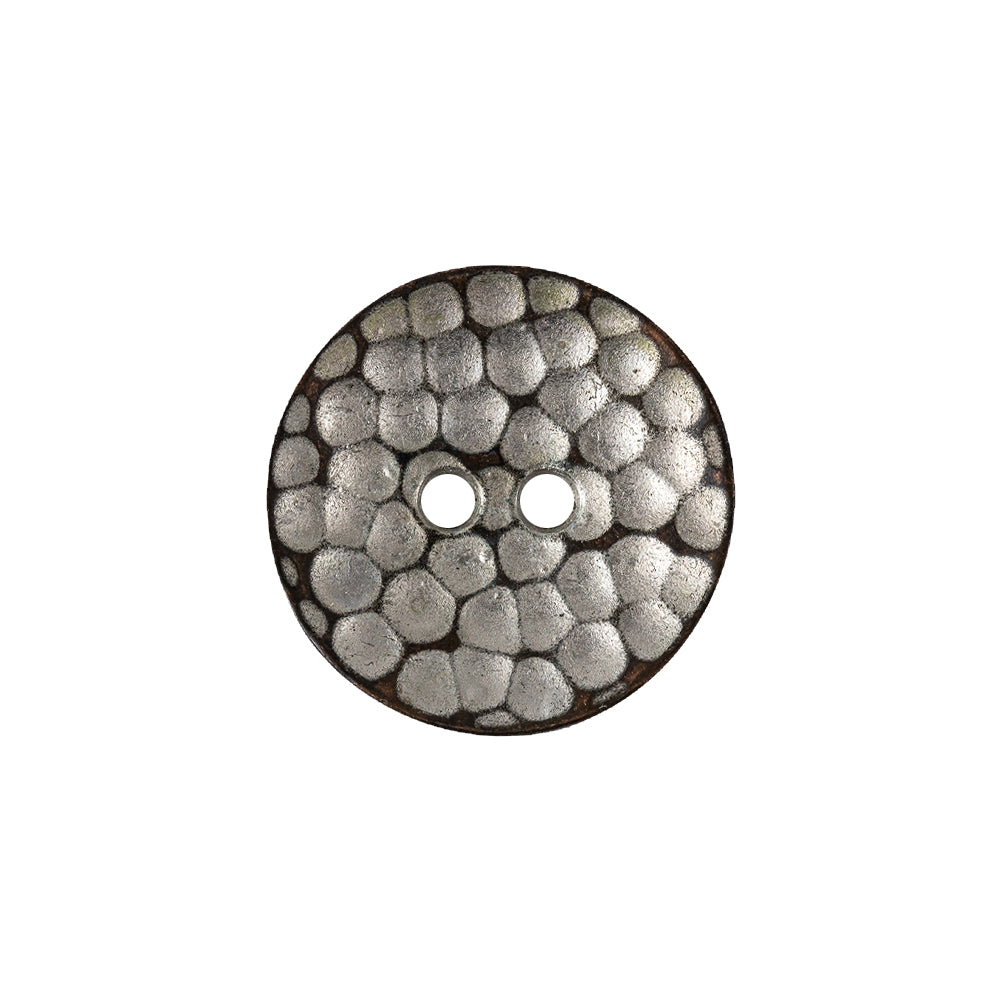 Italian Silver Geometric 2-Hole Metal Saucer Button - 32L/20mm - Joann Fabrics