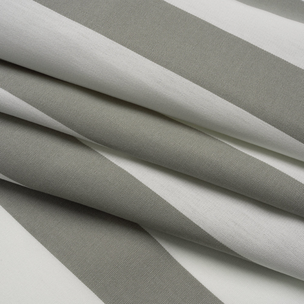 Outdoor Canvas - Light Gray and White Awning Stripes - Joann Fabrics