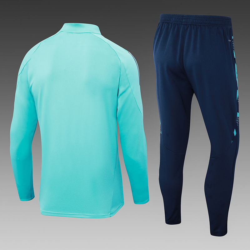 2024/2025 Real Madrid Light Green Half-Pull Training Suit Football Shirt 1:1 Thai Quality Set