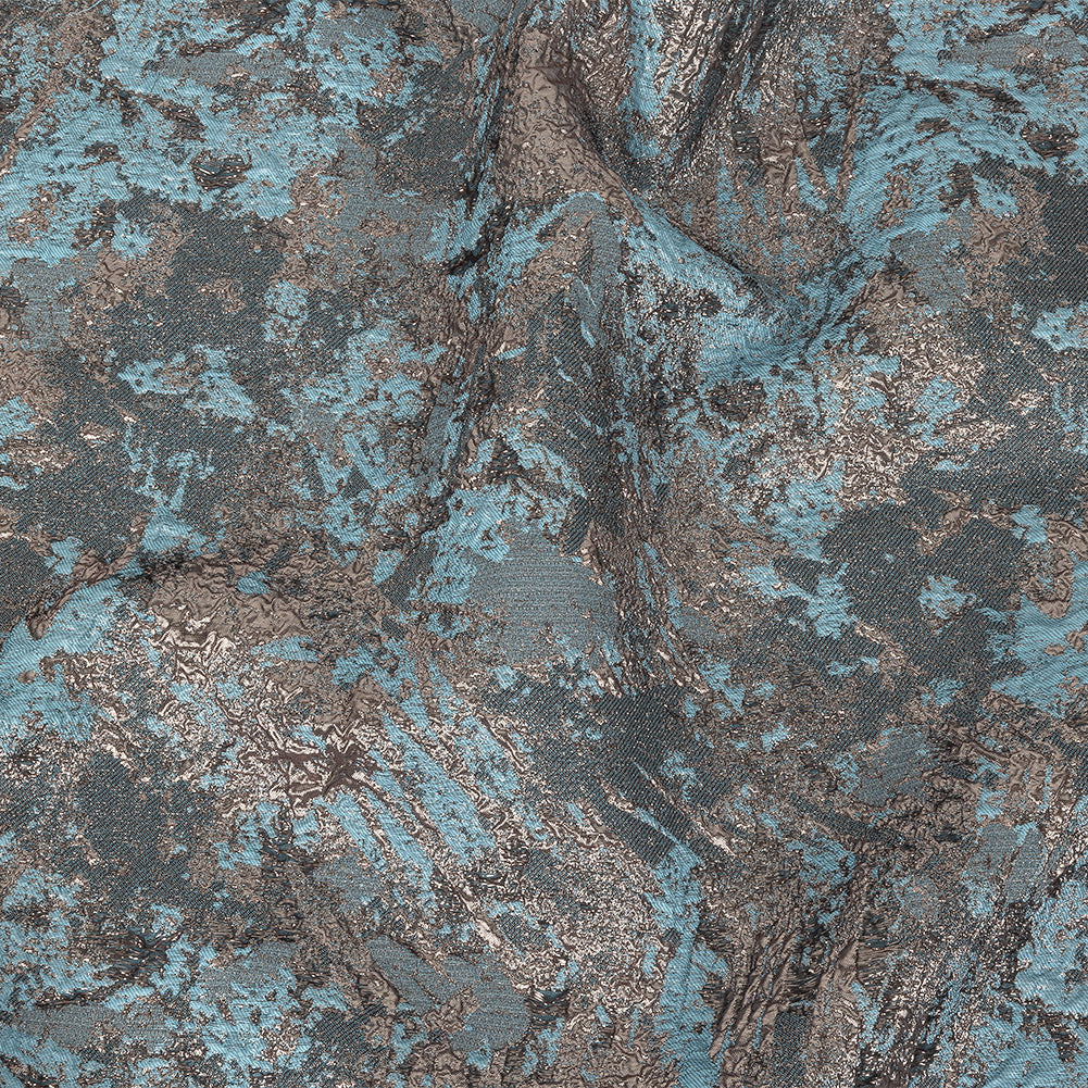 Sky and Rose Gold Abstract Metallic Brocade - Joann Fabrics