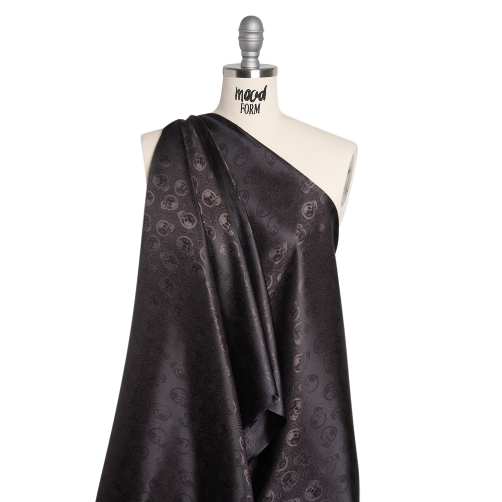 Skulls Jacquard Lining - Black and Charcoal Bi-Color - Joann Fabrics
