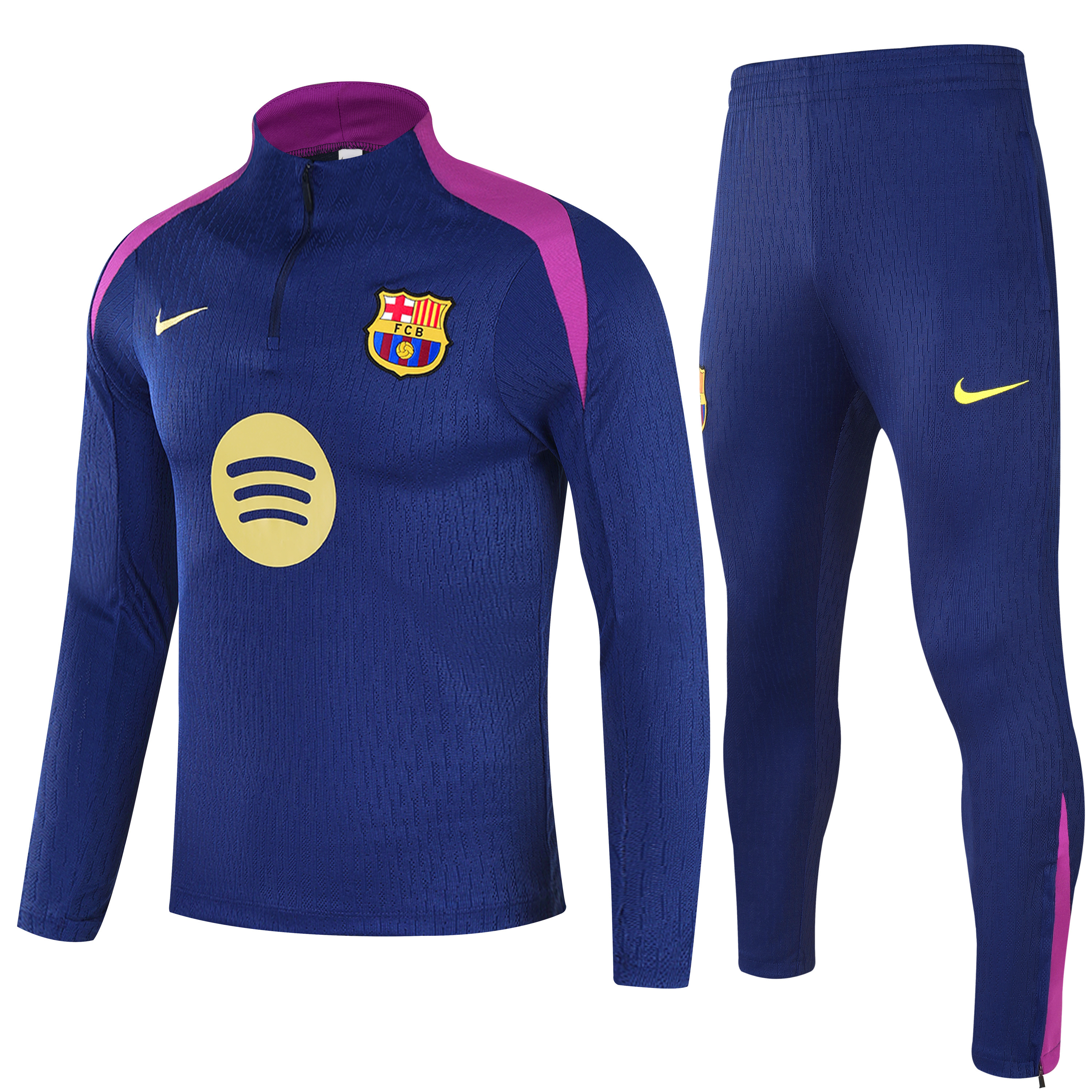 2025/2026 Barcelona Half-Pull Training Suit Royal Blue Jersey 1:1 Thai Quality Set 02