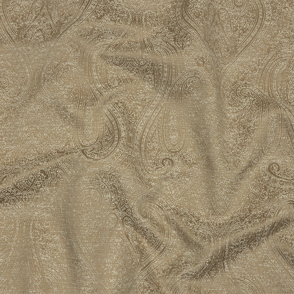 Cotton and Recycled Polyester Drapery Jacquard - Caramel Delicate Paisley - British Imported - Joann Fabrics