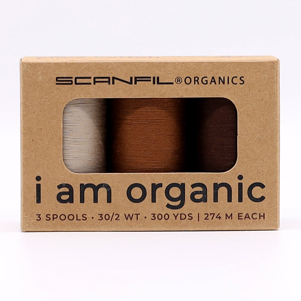 SCANFIL® 30wt Organic Pima Cotton Thread Trio Set - 3ct 300yd Spools - Earthy Browns - Joann Fabrics