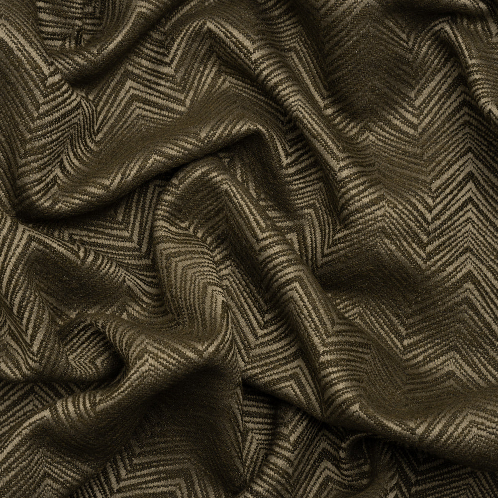 Herringbone Chevrons Recycled Polyester and Cotton Drapery Jacquard - Olive - British Imported - Joann Fabrics