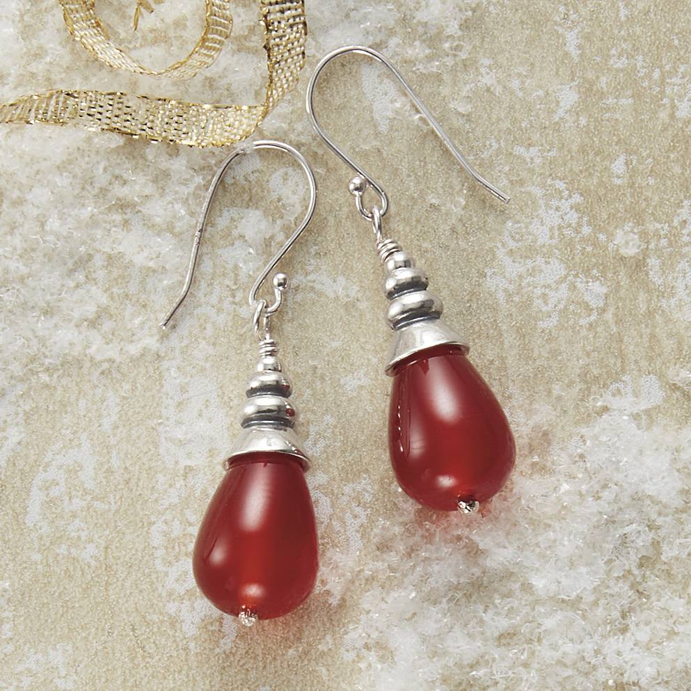 Sterling & Red Carnelian Earrings - Northstyle Catalog