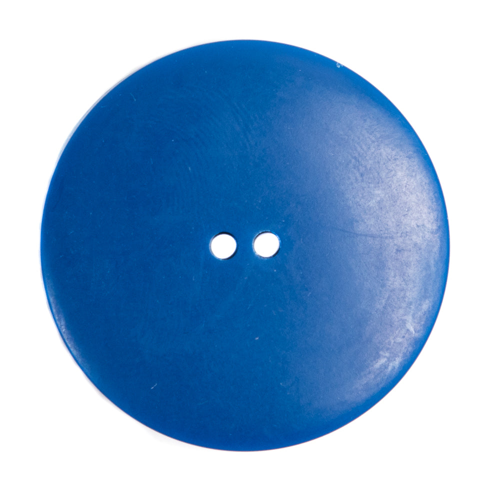 Plastic 2-Hole Button Made in Italy - 54L/34mm - Bright Blue Woodgrain with Ovals - Joann Fabrics