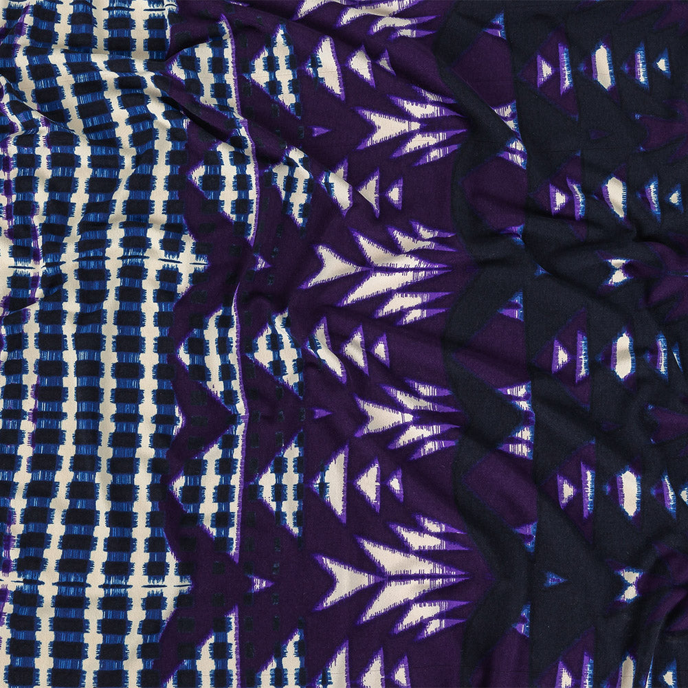 Navy, Purple, and Turtledove Geometric Polyester Jersey - Joann Fabrics