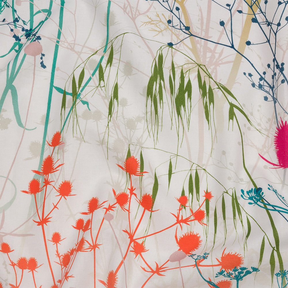 Cotton Canvas Print - Rainbow Wildflower Branches - British Imported - Joann Fabrics