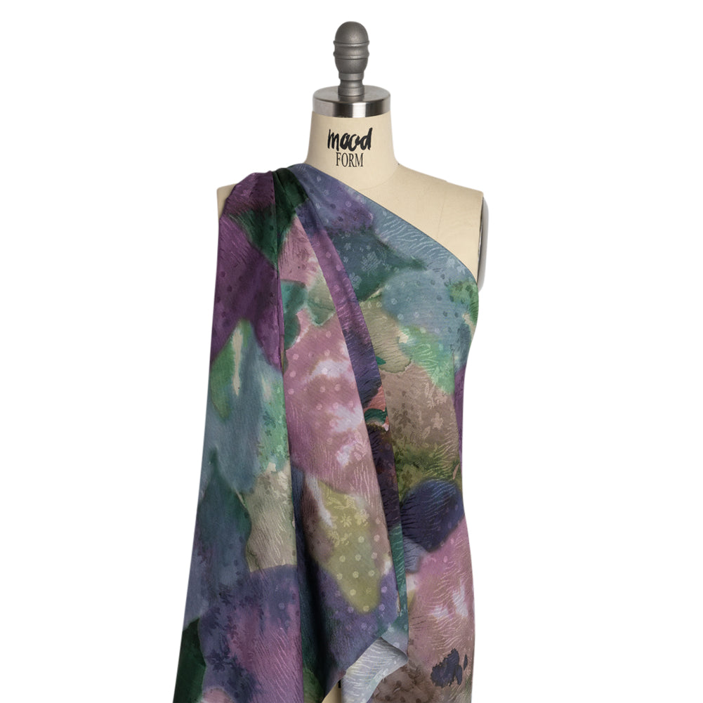 Mood Exclusive Eggplant Muddled Magic Patchwork Viscose Jacquard - Joann Fabrics