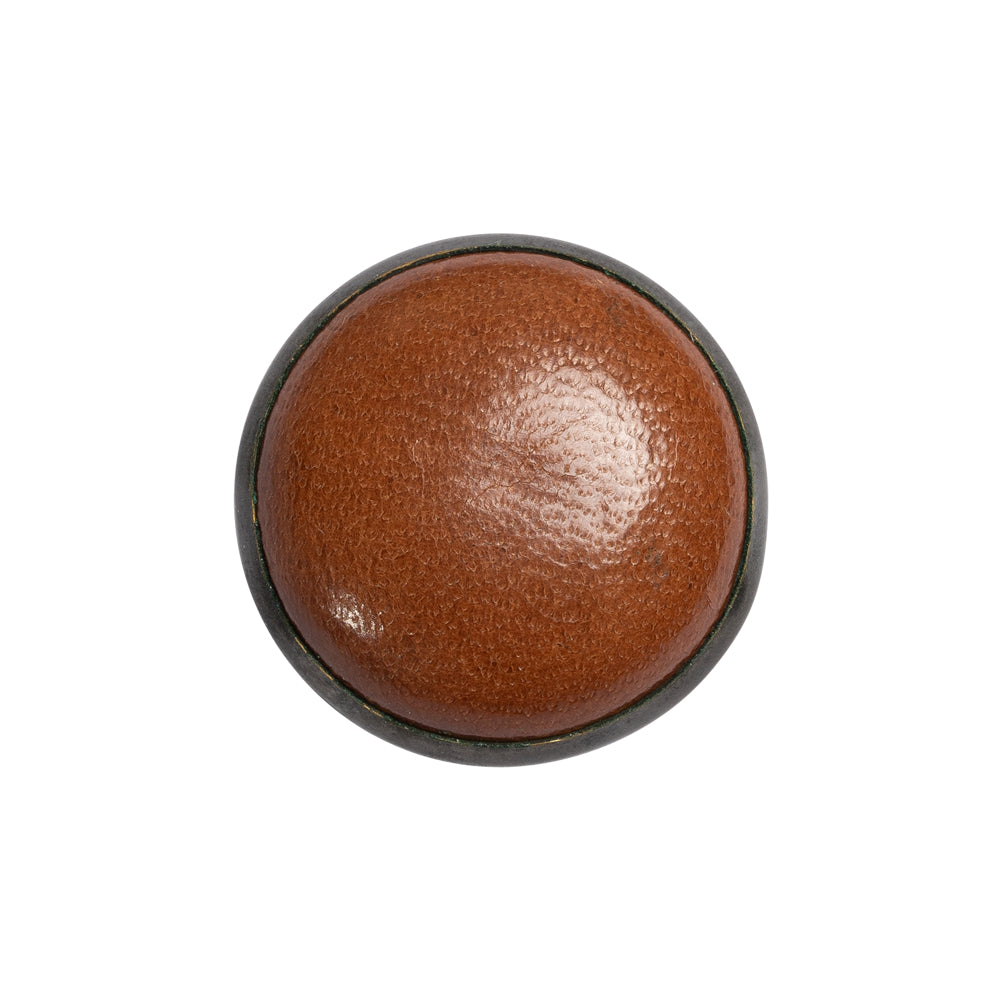 Light Brown and Gunmetal Domed Leather Shank Back Button - 36L/23mm - Joann Fabrics