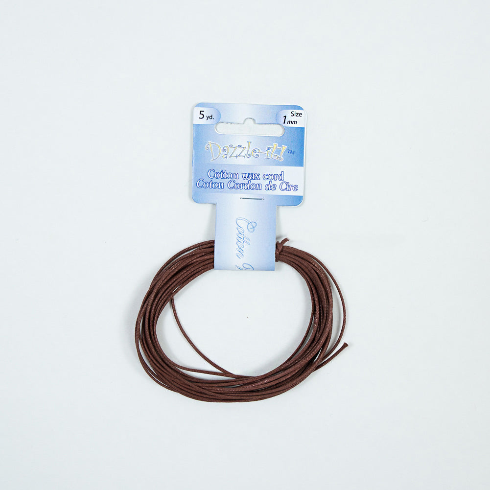Dazzle-It Brown Cotton Wax Cord - 1mm - Joann Fabrics