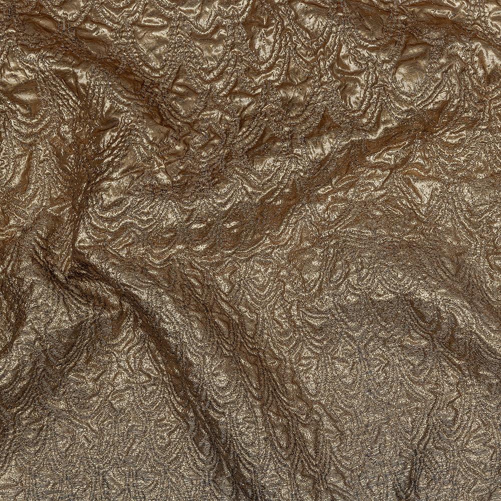 Mood Exclusive Metallic Golden Egg and Black Feathers Ombre Luxury Brocade Panel - Joann Fabrics