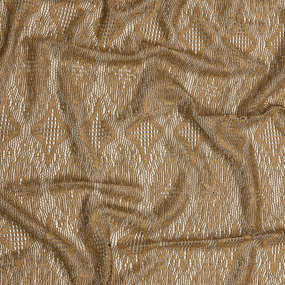 Bronze and Black Diamonds and Flowers Metallic Lace Panel with Fringe - Joann Fabrics