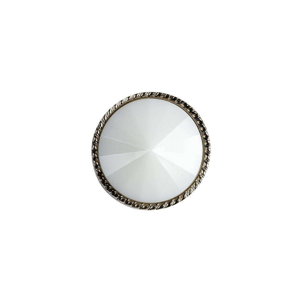 White and Silver 2-Piece Cone-Shaped Shank Back Button - 24L/15mm - Joann Fabrics