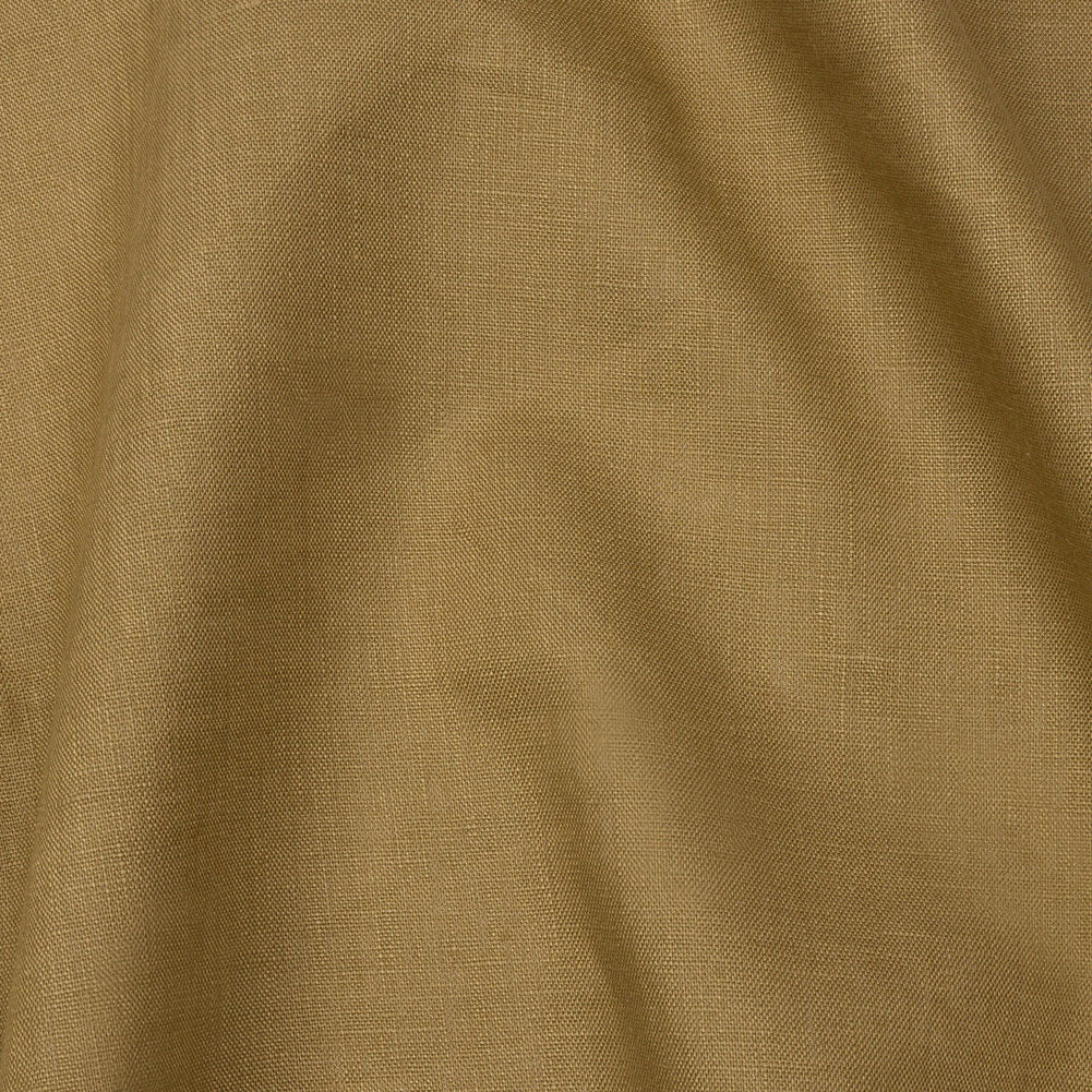 Famous Australian Designer Khaki Medium Weight Linen Woven with White Fused Backing - Joann Fabrics