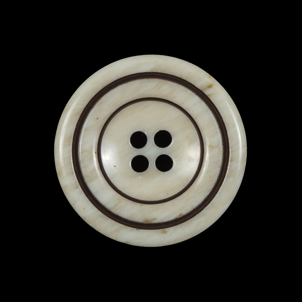 Cream and Brown Plastic 4-Hole Button - 40L/25.5mm - Joann Fabrics