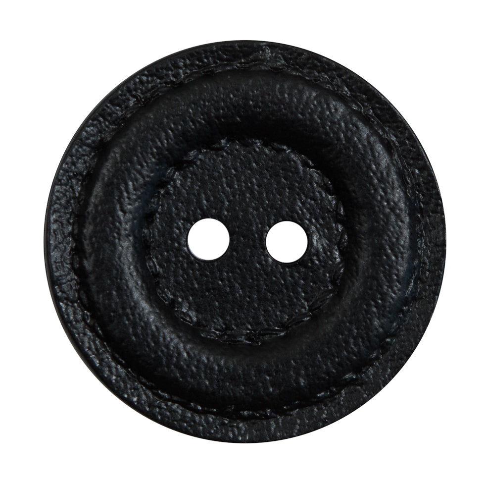 Black Faux Leather Plastic 2-Hole Button - 54L/34mm - Joann Fabrics
