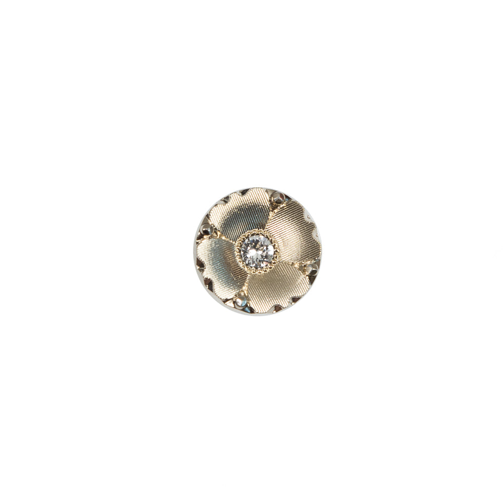 Italian Gold Floral Button with Rhinestone Core - 16L/10mm - Joann Fabrics
